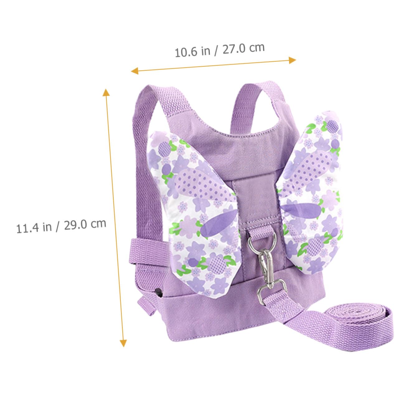 Leash Safety Harness with Purple Butterfly Pattern Rotating Spiral Wrist Link for Anti-Lost Backpack Leash for Boys and Secure Walking Assistant for Parks and Crowded Places