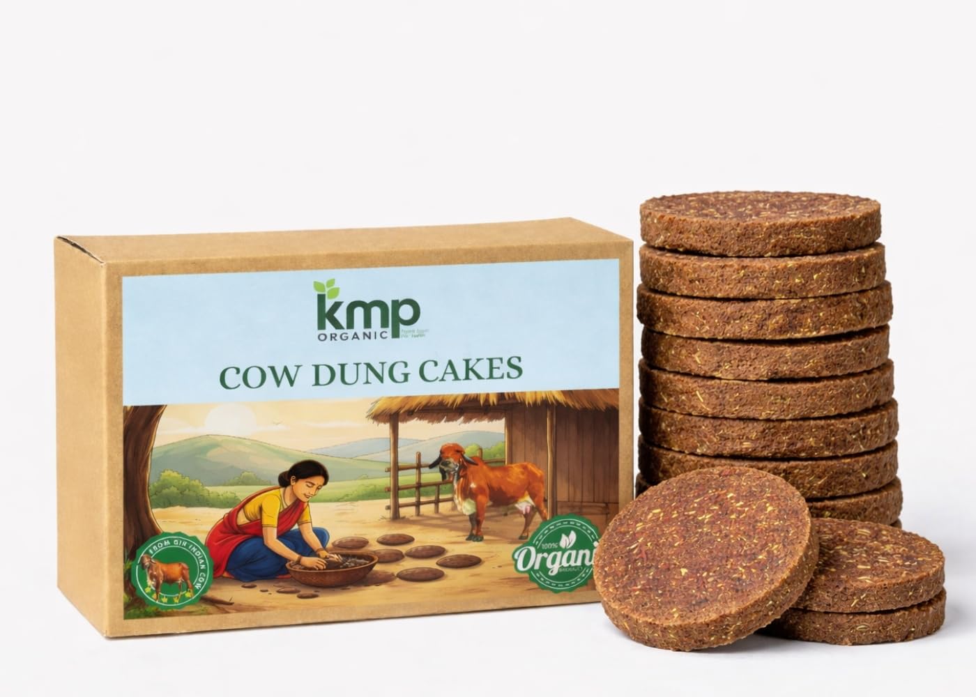 Cow Dung Cake for Pooja, Havan & Fertilizer – 5 Inch Handmade Desi Gau Uple | 100% Chemical-Free, Sun-Dried Organic Cow Dung Cakes (Pack of 3)-picture-34