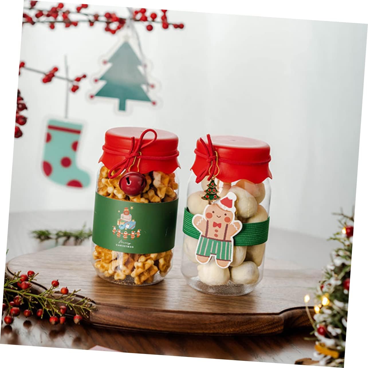 ABOOFAN 3pcs Christmas Cookie Jar Festive Lid Candy Container for and Cookies Candy and Snacks Storage