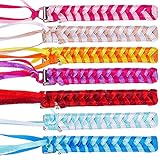 FREEBLOSS 8 Set Braided Rainbow Ribbon Hair Barrettes DIY Hair Clips Kit Retro Ribbon Barrettes Making Kit Ribbon Hair Accessories for Girls, Instructions Included