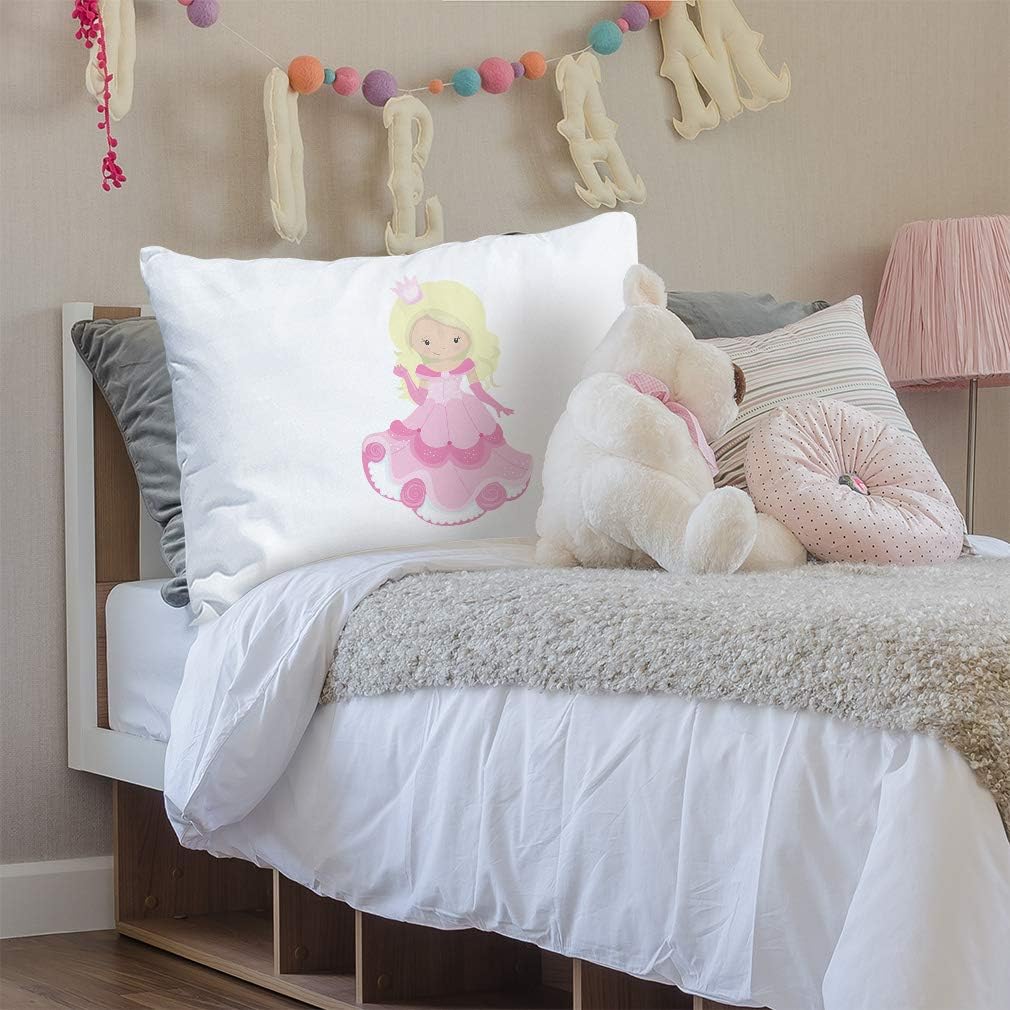 Style In Print Custom Pillow Case Princess Light Pink Dress Blonde B Girly Polyester Home Decor Bed Pillow Covers Personalized Text Here 30x20 Inches