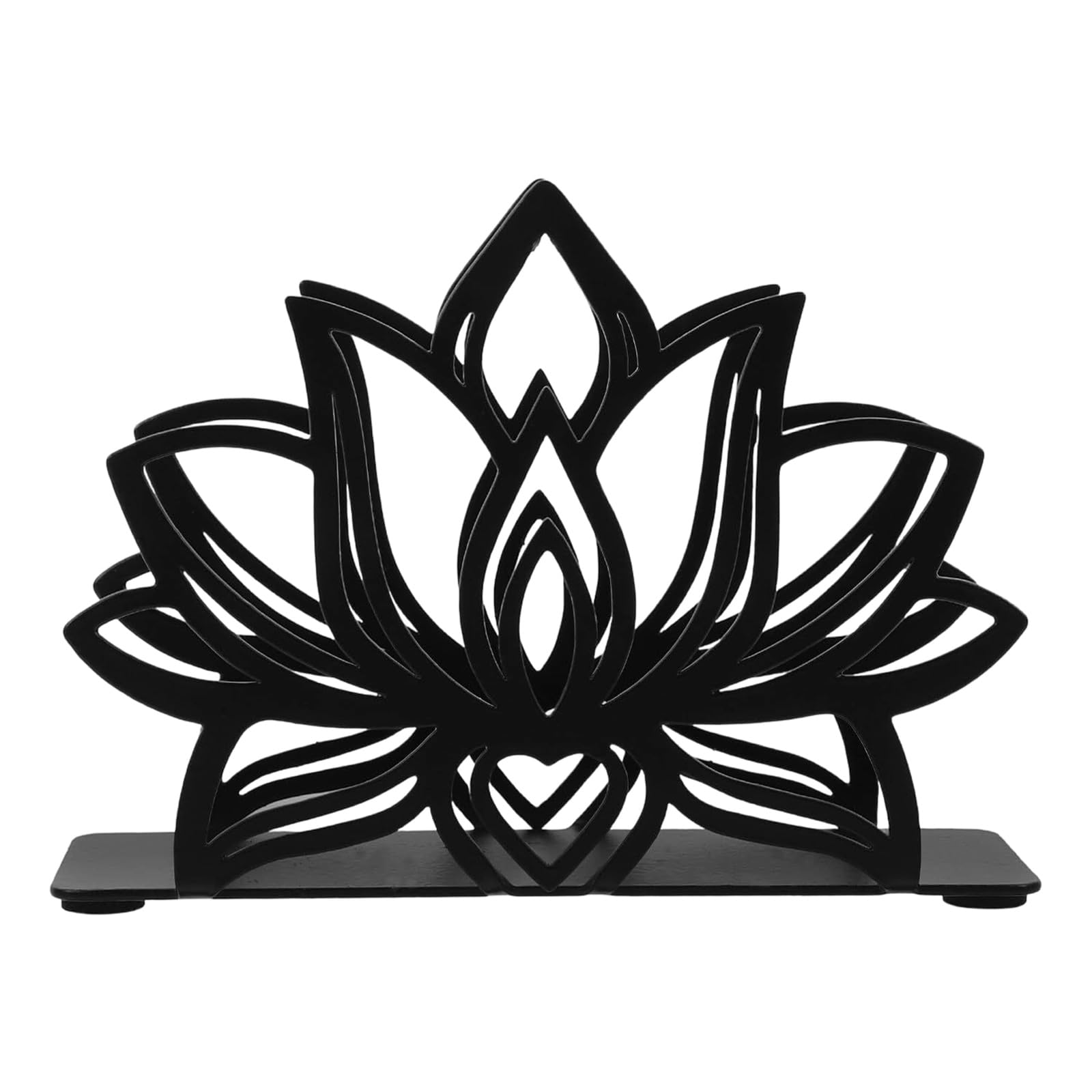 Elnwnnkc 1Lotus Model Practical Iron Table Napkin Stand With Stable Construction Elegant Metal Tissue Box Stand With Open Designs For Daily Use Iron Tissue Owner For Restaurant
