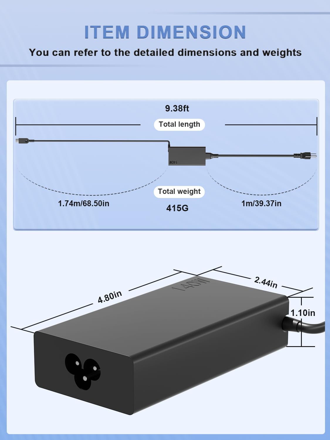 140W Cargador USB C Compatible con Lenovo Legion 9 16IRX8 16IRX9 Slim Pro 9 7 14IRP8 14APH8 14ARP8 ThinkPad Z16 E16 L16 E15 ThinkBook 16 P16s 14p 14 IdeaPad Yoga Slim/Pro Laptop
