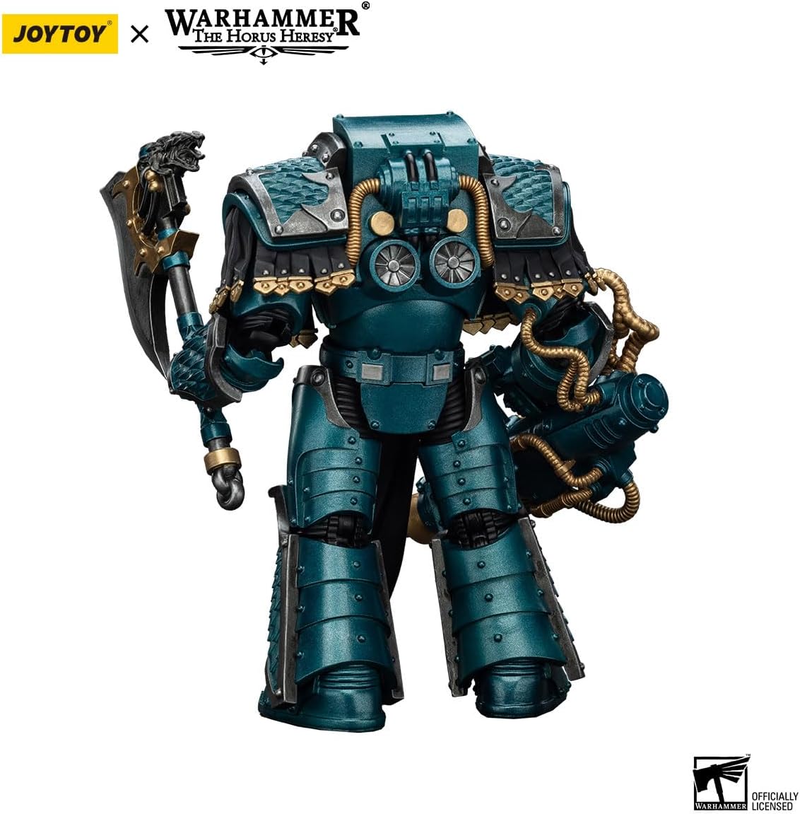 JOYTOY Action Figures Warhammer 40K 5.3inch Alpha Legion Lernaean Terminator with Conversion Beam Cannon 1/18 Movable Model Collectible Figurine