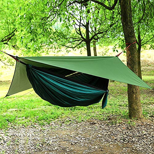Camping Hammock With Mosquito Net And Rain Fly - Travel Hammock Bug Net - Hammock Tent For Outdoor Hiking Backpacking Travel Camping Accessories And Camping Gear… #TOP1