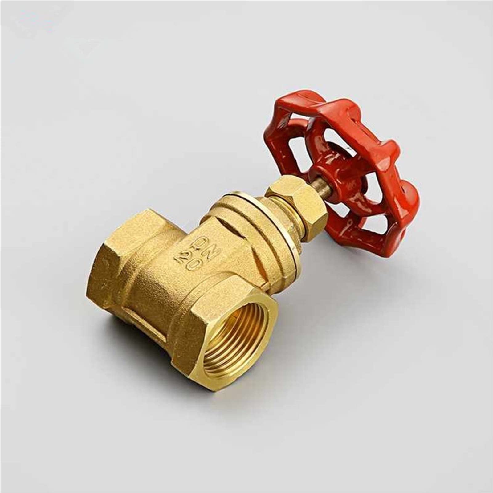 Válvula de compuerta latón for Agua, Mango con Forma Tapa roja, Puertos duales roscados Hembra, 1 Uds(DN50)