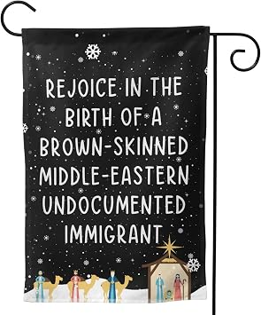 Rejoice In The Birth Of A Brown Skinned Middle Garden Flag Decor Christmas Christmas Nativity Double Sided Small Decor Jesus Nativity Flag