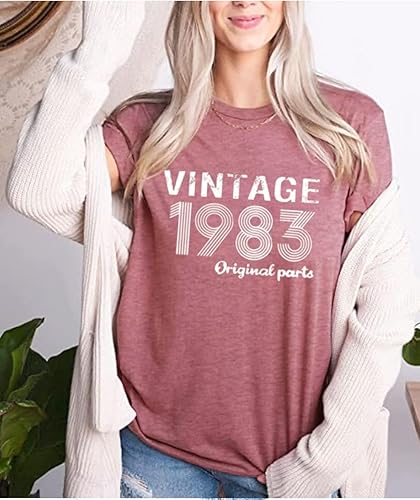 Miniatura 2 de Camisas vintage de 1983 para mujer, regalos de cumpleaños número 40, camisetas de regalo de cumpleaños de 1983, ideas de ideas retro para fiesta de