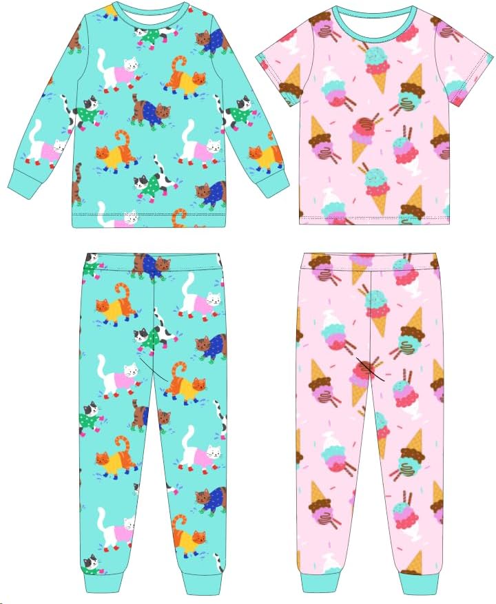 PATPAT Baby & Toddler Pajamas with Organic Cotton, 2-piece PJs for Girl Boy
