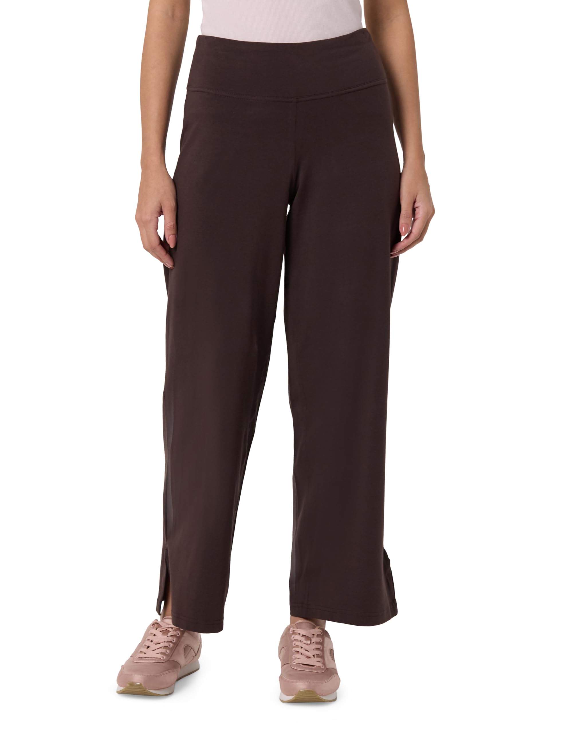 BlissClub AM:PM Cotton Wide Leg Pants - Lite, Cotton Pants, Wide Waistband, Slit at Hem, Side Pockets, Regular (for Women Upto 5'4 ft)-image-15