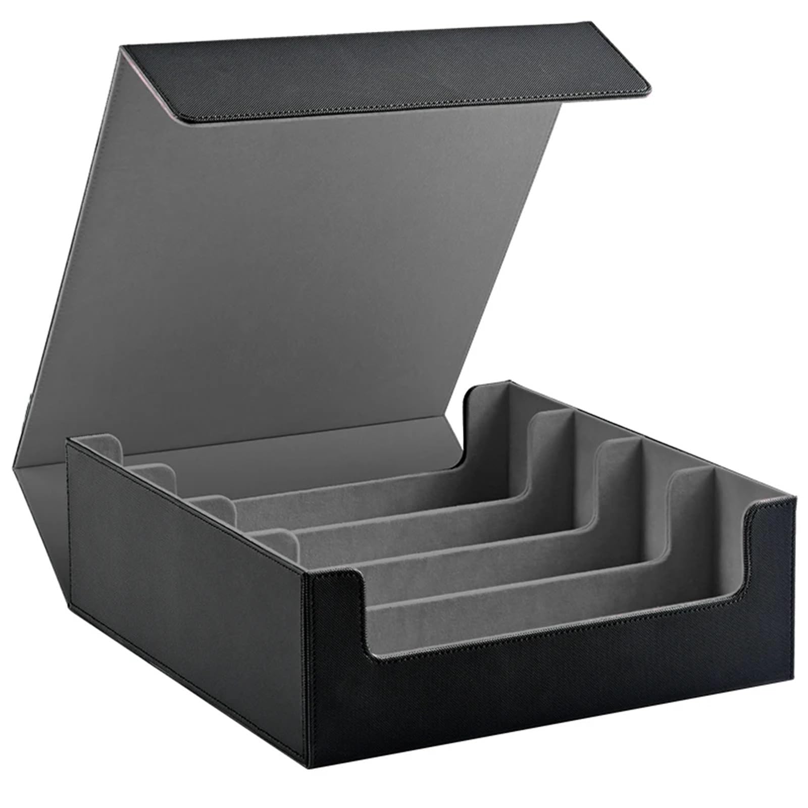 Deck Box Caja de almacenamiento for tarjetas coleccionables, contiene, caja cuero magnética, se adapta a Magic(Black Lemon Green)