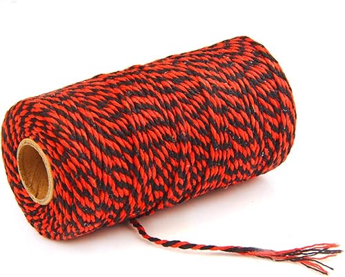 Miniatura 10 de AKOAK Cordel para panaderos, 1 rollo de cuerda de algodón de 109 yardas para envolver regalos, manualidades y decoración (verde + dorado)