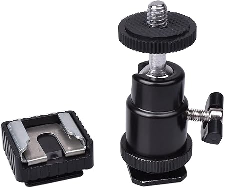 Digicare Camera Tripod LED Light Flash Bracket Camera Holder Mount 1/4 Cold Shoe Adapter Cradle Ball Head