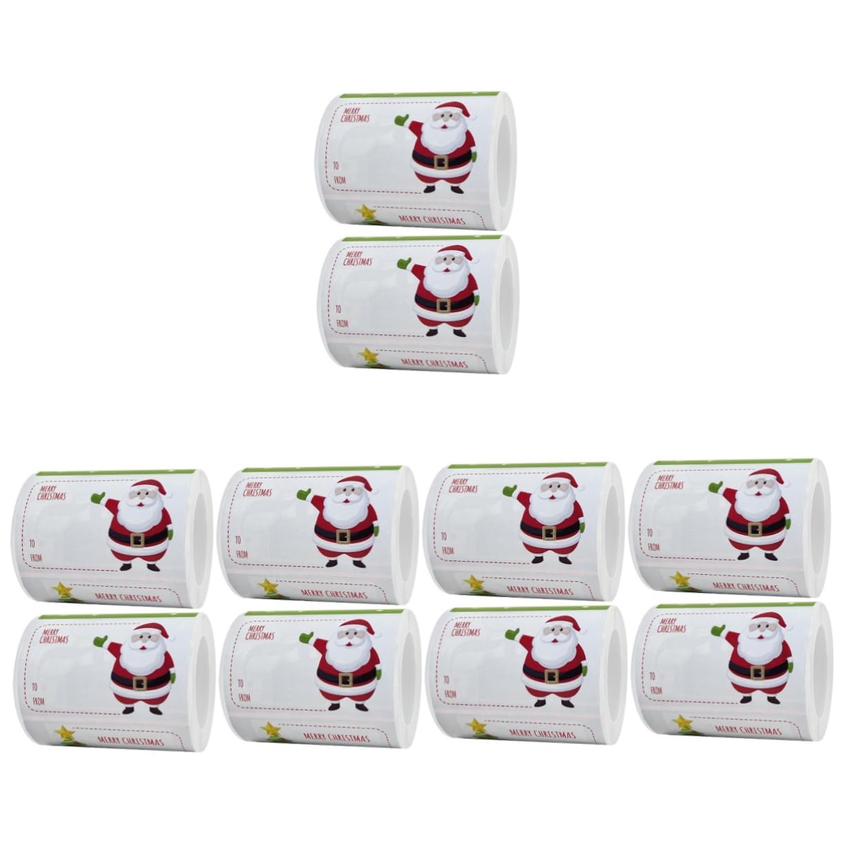 STOBOK 10rotoli Adesivi Natalizi Decorativi Etichette Autoadesive Per Regali Confezioni e Decorazioni Festive Materiale Sicuro e Divertente Per Adulti e Grafica Per Natale