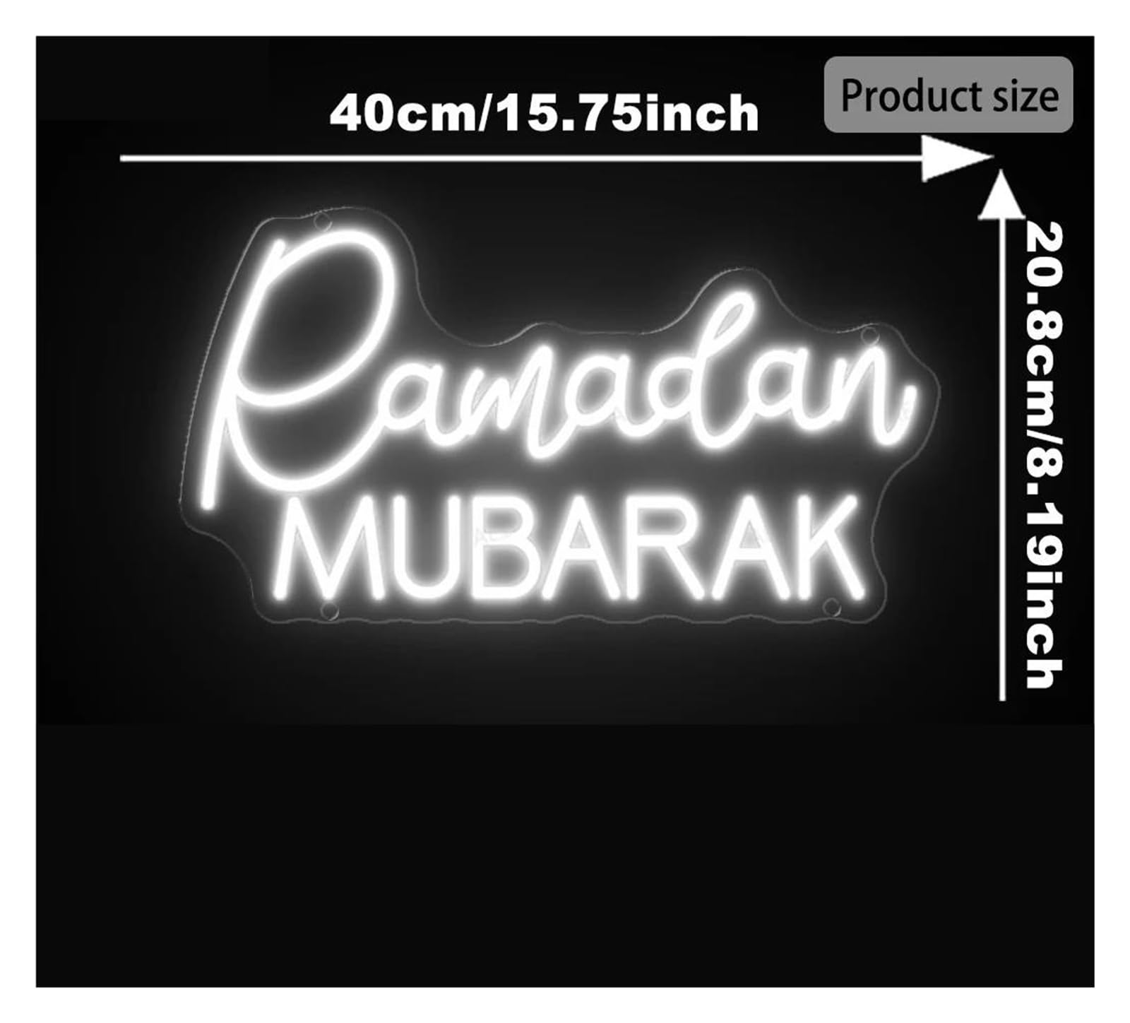 luoliang Illuminazione al neon ﻿Ramadan MUBARAK per decorazione insegne al per neon 28cmx40cm