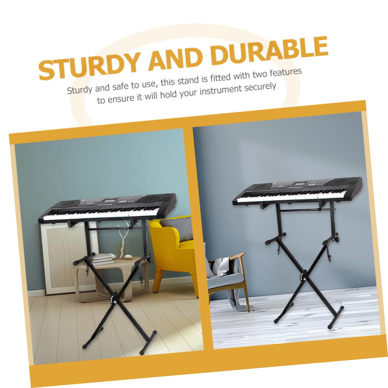Baluue 2 set Supporto Tastiera Rialzato per Pianoforti Digitali Stand e Antiscivolo Custodia Compatta per Musicisti Professionisti e Amatori