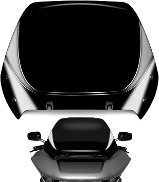 12" Wave Windshield Windscreen Wind Splitter Compatible with Harley Davidson CVO Road Glide FLTRXSE 2023-up, CVO Road Glide ST FLTRXSTSE 2024-up, Road Glide FLTRX 2024-up Black