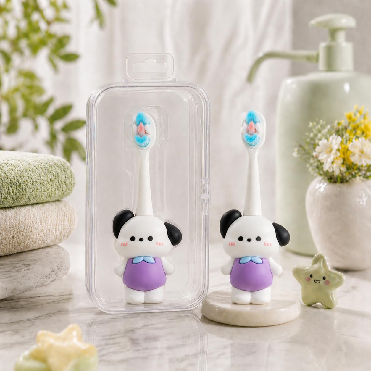 The Cheeky Kidzz Baby Ultra Soft Bristles Training Toothbrush With Attractive Design For Gentle and Complete Oral Cleaning 360-Degree Easy Grip Tooth Brush 1 to 7 Years BPA Free (PATTERN 112)-image-3