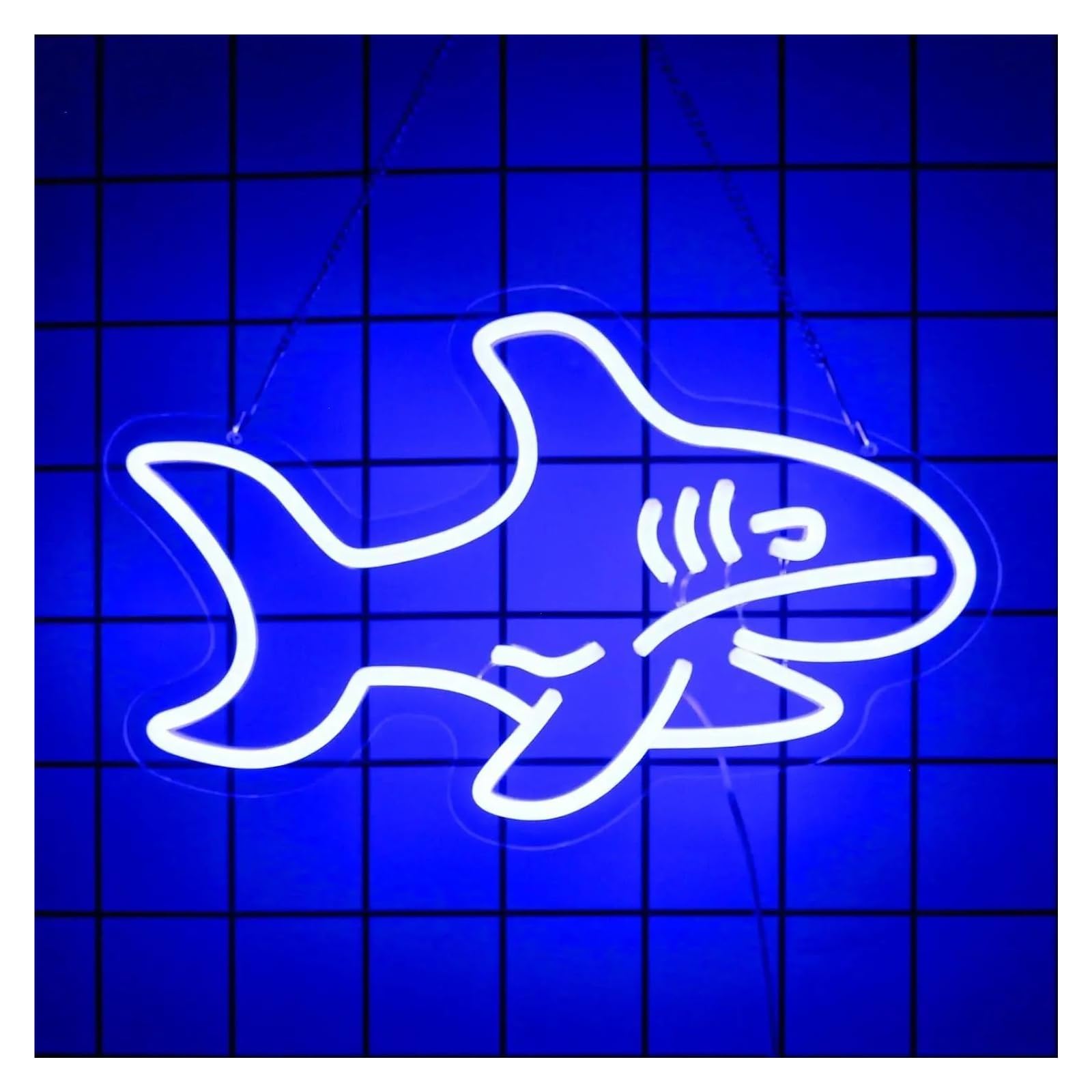 Luz de Diseño de Digital Lámpara De Neón Colgante Regulable Con Forma De Tiburón Para Pared, Fiesta, Tienda, Club, Bar, Sala De Juegos, Decoración De Cumpleaños Sorpresa De 25cm×40cm