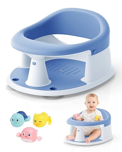 Asiento de baño para bebés de 6 meses en adelante, asientos de baño para bebés sentados, asiento de bañera de diseño abierto para bebé,