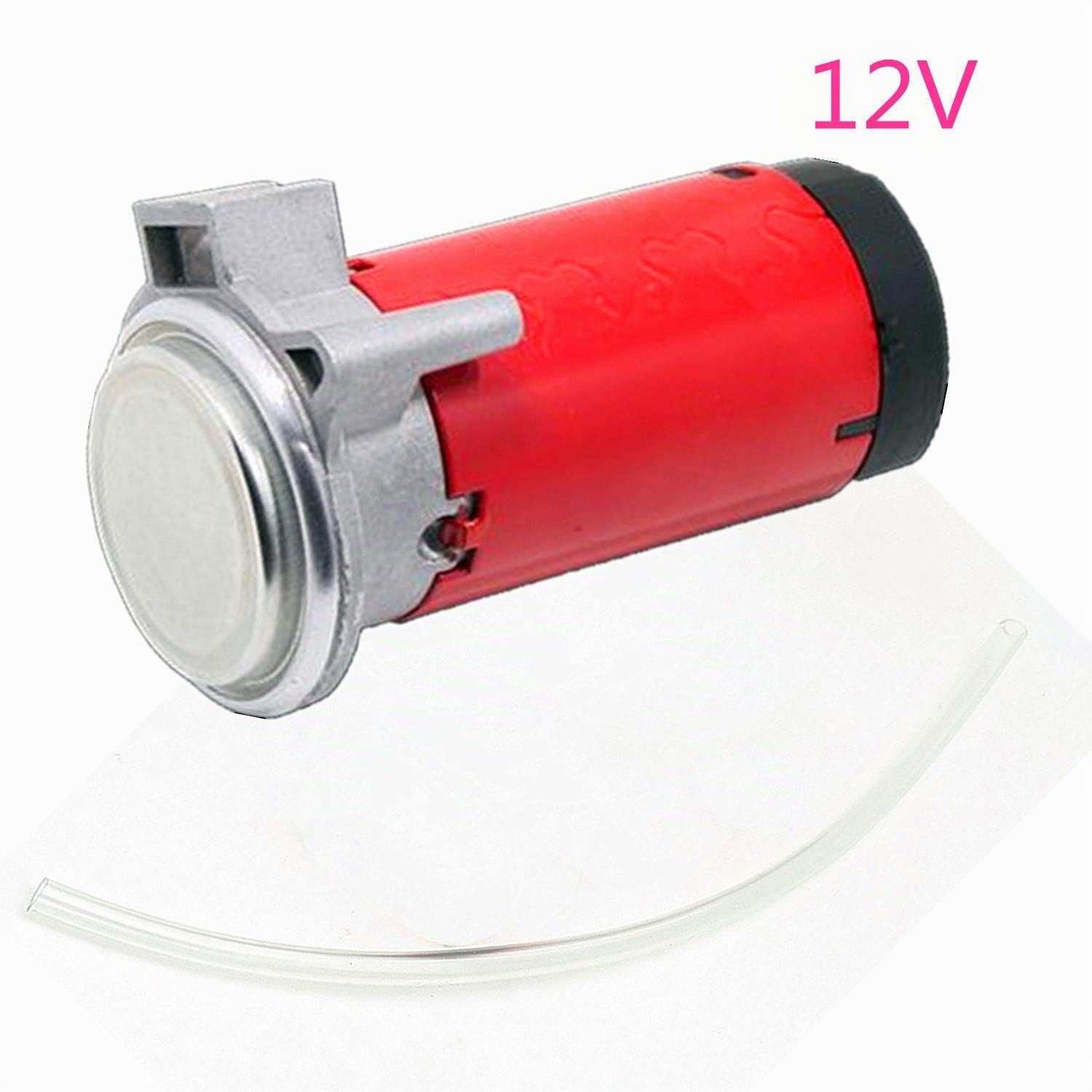 Fischio d'auto corno rosso compressore d'aria kit pompa aria 12V con tubo flessibile, motore elettrico con motore elettromagnetico, parti ricambio per corno super rumoroso camion vagone treno
