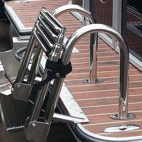 Miniatura 4 de Escalera de barco pontón de 4 escalones, escalera telescópica de acero inoxidable 316, escalera telescópica intraborda resistente, escalera de