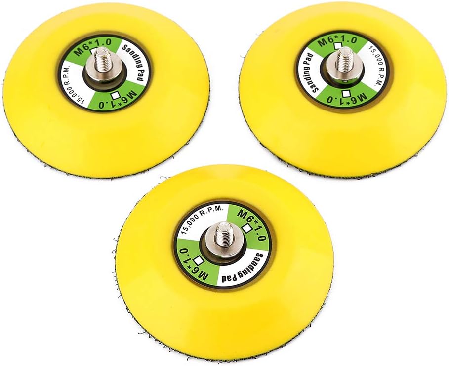 Ouya 3PCS 3" Hook and Loop Polishing Pad M6 Thread Backing Plate for