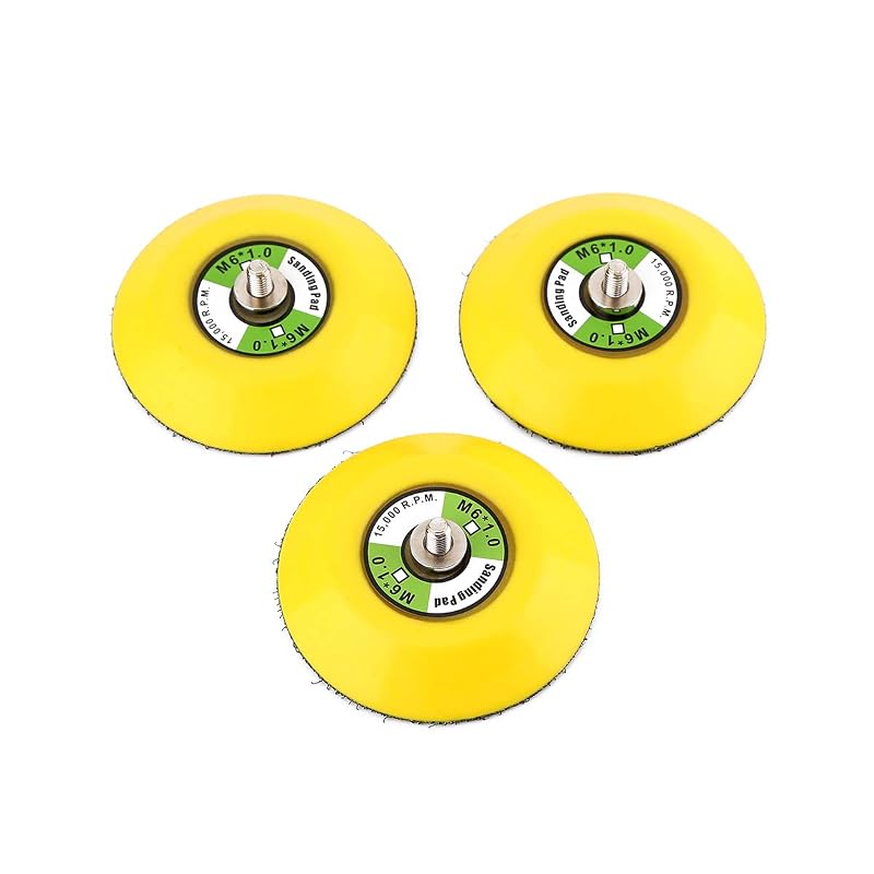 Kit com 3 Suportes para Polimento de 7,6 cm com Fixação Hook-and-Loop e Rosca M6 Ouya