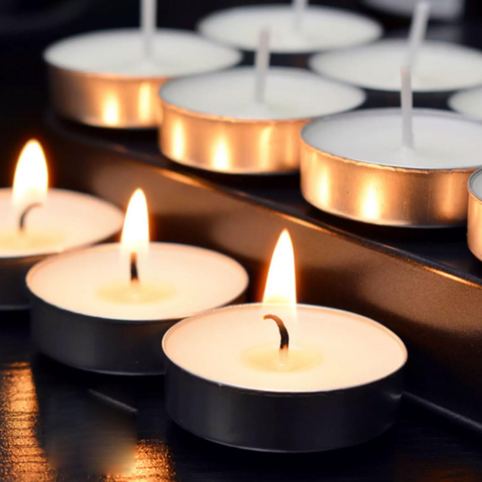 Exquisito Velas de aluminio hechas con ghee vegetal Natural, velas en tarro sin perfume for vacaciones en casa, relajación y Spa, 30 Uds. meloso(Blu)