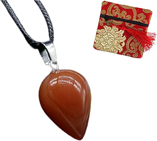 Miniatura 7 de Collar de cristal de cornalina real para mujer, piedras preciosas en bruto y curativas para los chakras, dije con auténtico cristal rojo joya de