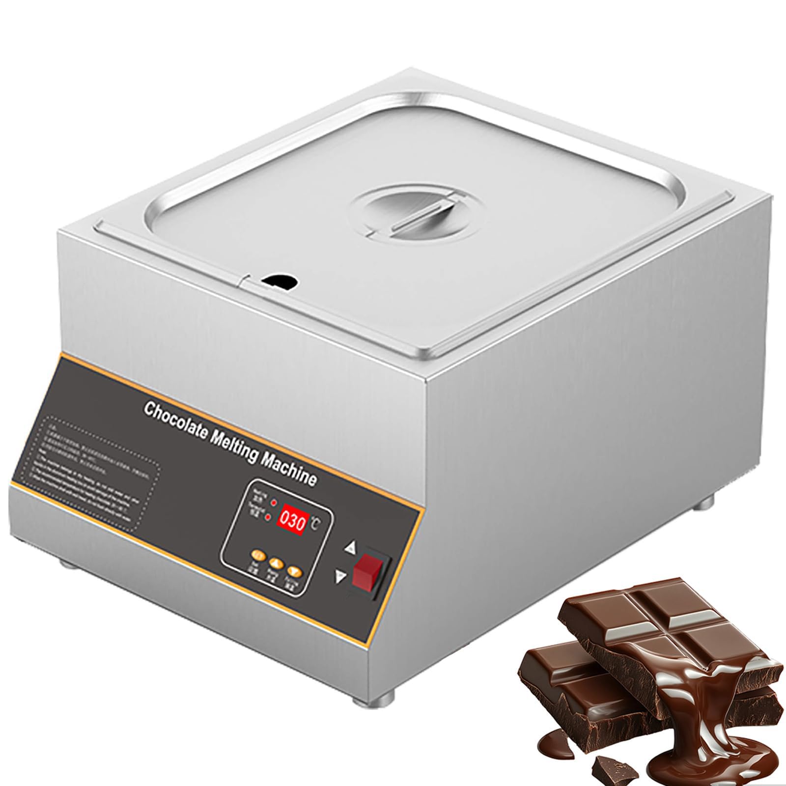 YNIYUJKL Chocolate Tempering Machine, 4-Tank Digital Melting Pot With 0-85°C Control, 500W Heating System, Candy Butter Warmer, 12Kg Capacity For Bakery Use,1-Tank