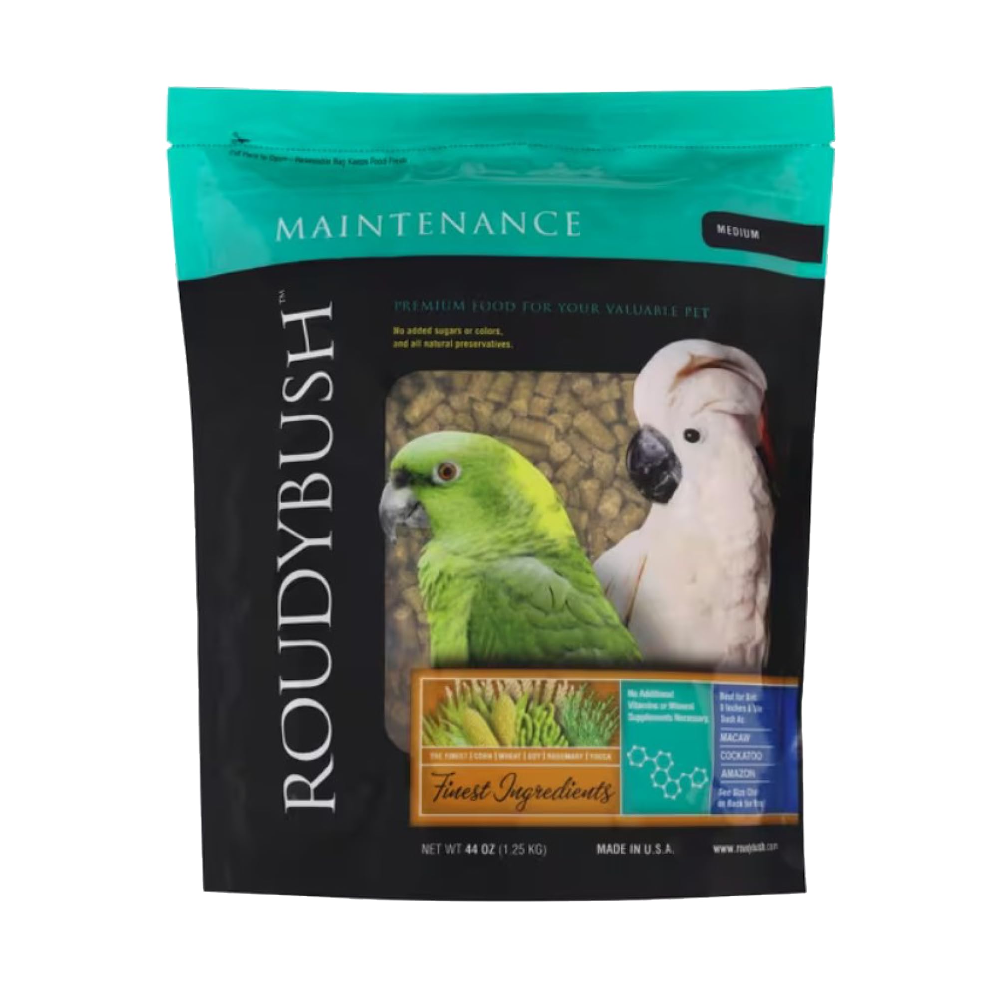 RoudyBushDaily Maintenance Bird Food, Medium, 44-Ounce