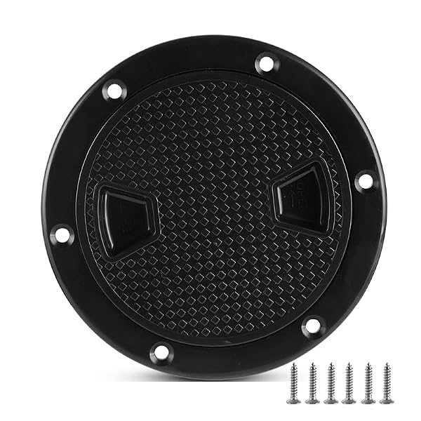 Xztrdi Boat-Ready Black Round Non-Slip Inspection Hatches - Sizes 8" with Detachable Cover - ABS Plastic Screw Out Access Hatch Cover for Kayak, Yacht, Marine Accessories by Xztrdi - Used condition - US$12.99