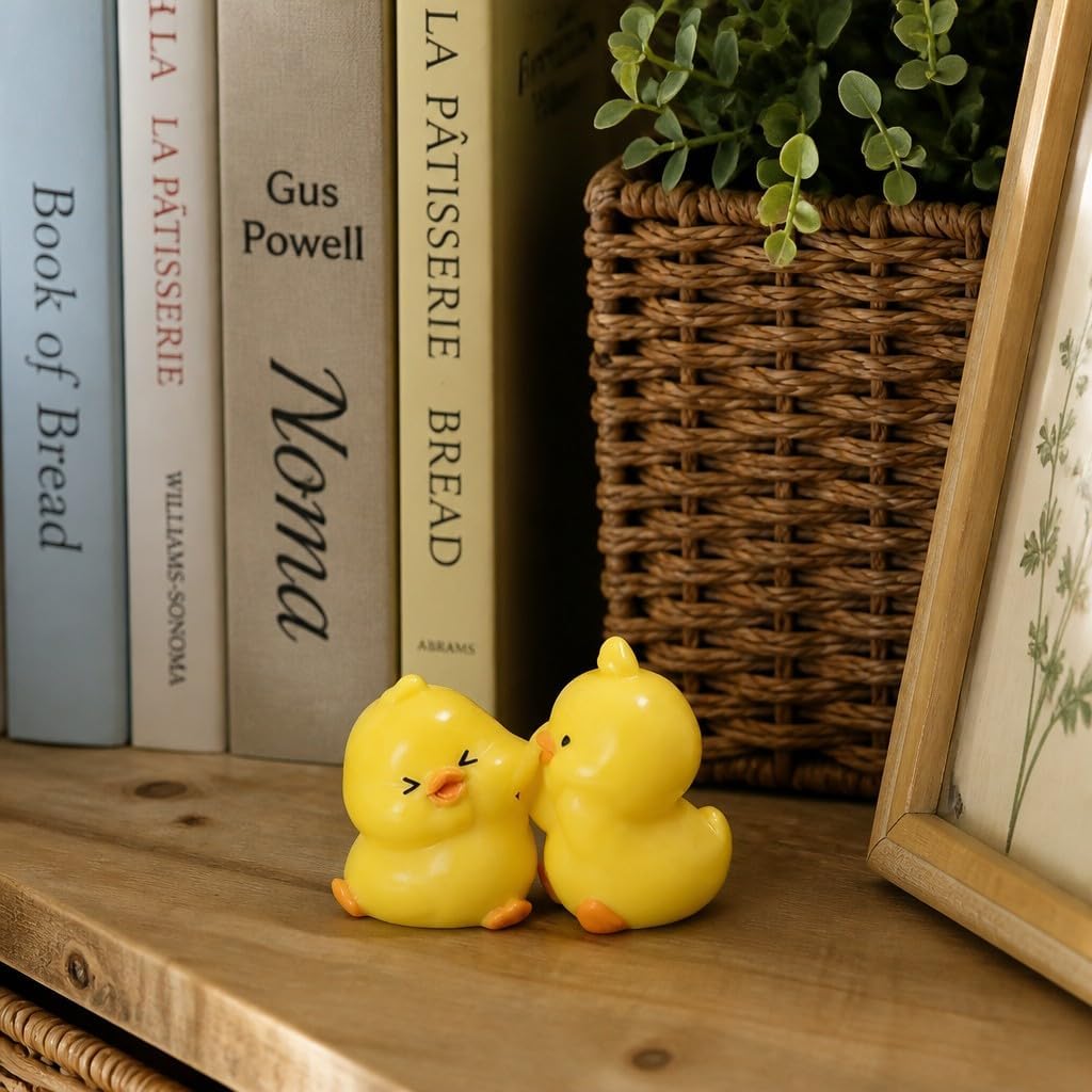 2 Pack Kawaii Rabbit Couple Figurines, Cute Desk Decor & Cake Topper image 4