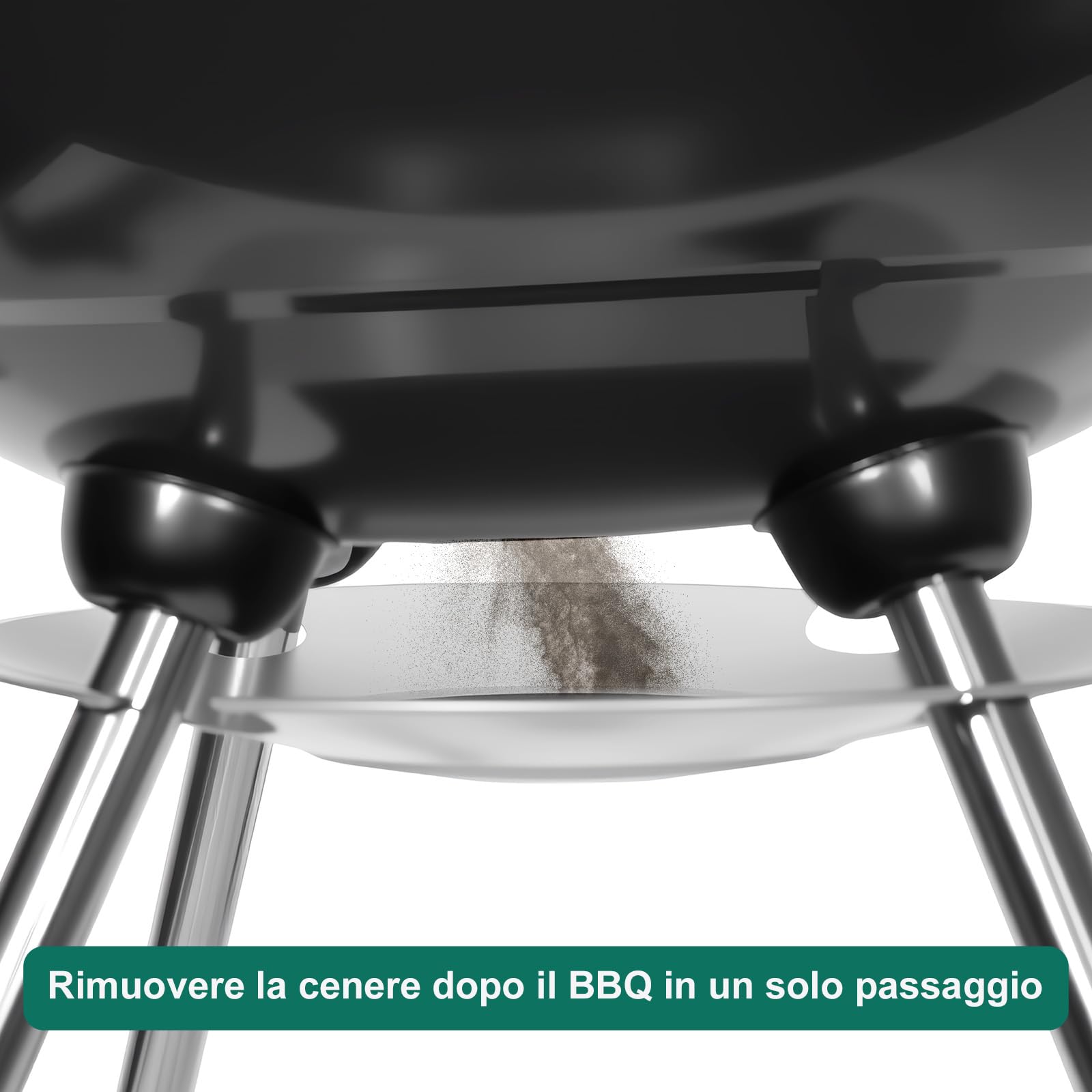 HYCHIKA Barbecue a Carbonella Tondo, Ø47cm 18pollici Grill BBQ Carbonella Compatto con Coperchio e Ruote, per Giardino Balcone Campeggio