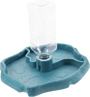 Milisten Comedero Automático para Reptiles Plato para Comida y Agua De Tortugas y Bebedero Decorativo De De Limpiar y Antideslizante Color Azul