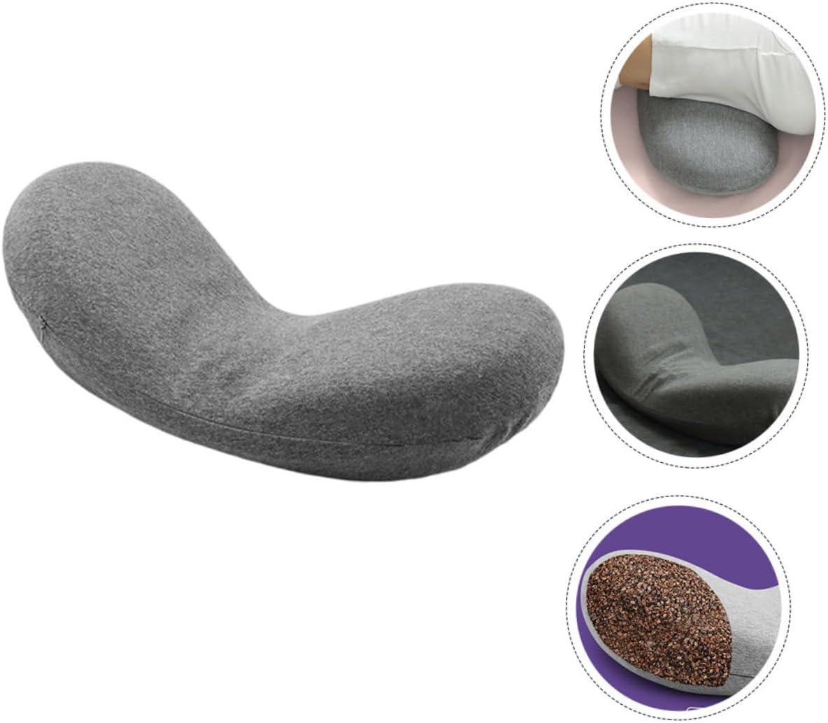 1pc Memory Lumbar Cushion for Comfortable Support Dark Grey Waist Pillow for Car Travel Office Home Use Back Support for Sleeping Relaxation
