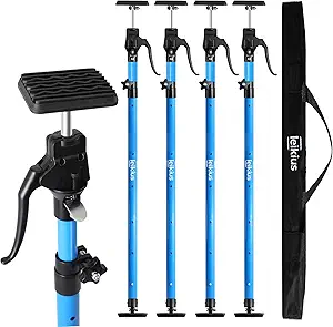 Cabinet Jacks for Installing Cabinets, Heavy Duty Third Hand Support Pole,Drywall Jack,Premium Dust Barrier Pole,Telescopic Adjustable Support Pole For Celling Extend from 49.2 to 114.2 inches 4PC