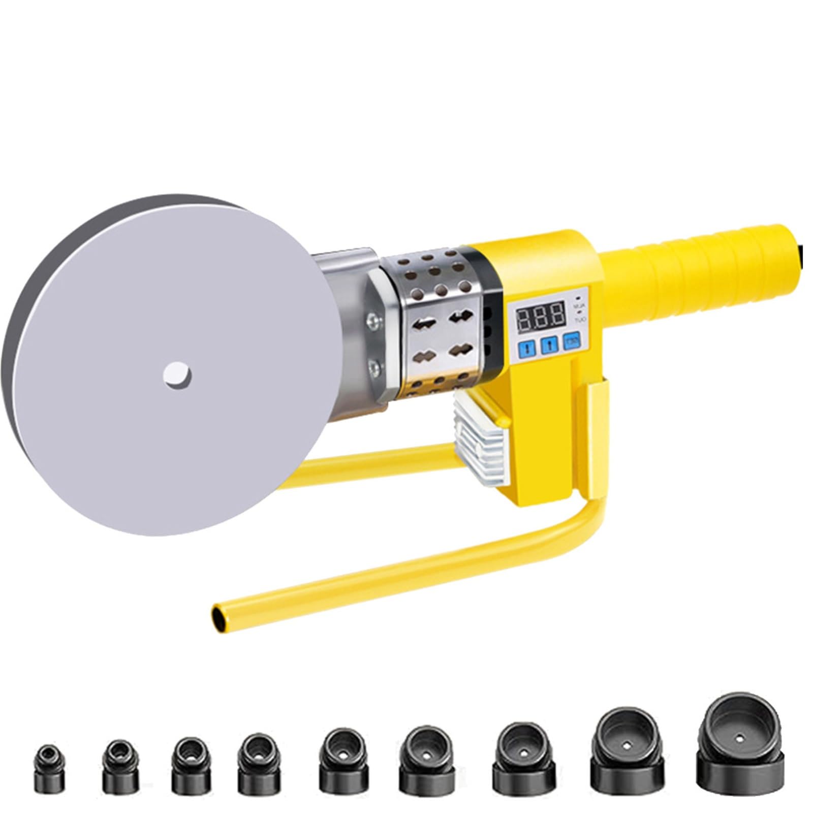 Rohrschmelzschweißer, Kunststoff-Schweißgerät, mit Box, 3 Stück, 9 Stück Matrixkopf - zum Schweißen, ppr/pe/pp-Kupferrohre (Farbe : 9 Köpfe)