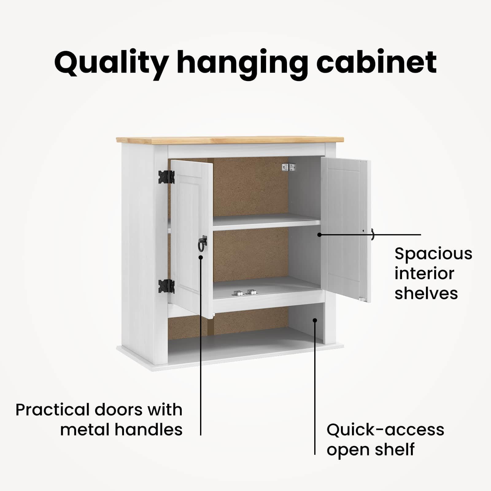 vidaXL Mueble Colgante Corona Blanco 70 x 33 x 71,5 cm
