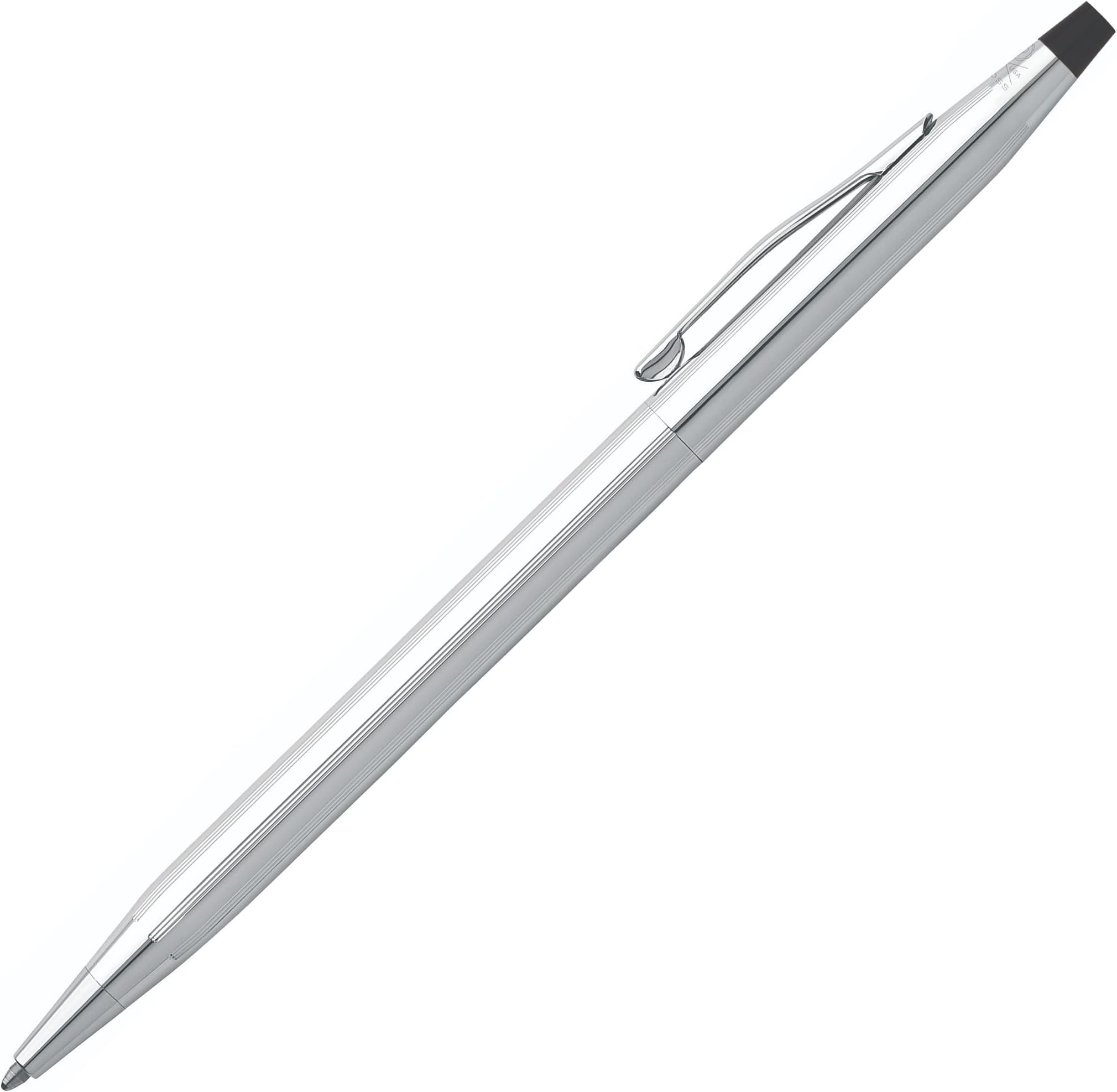 Classic Century Lustrous Chrome Ballpoint Pen - Refillable Pen for Effortless Writing - Black Ink - Durable Construction - Premier Distinctive Look - Gift-Ready
