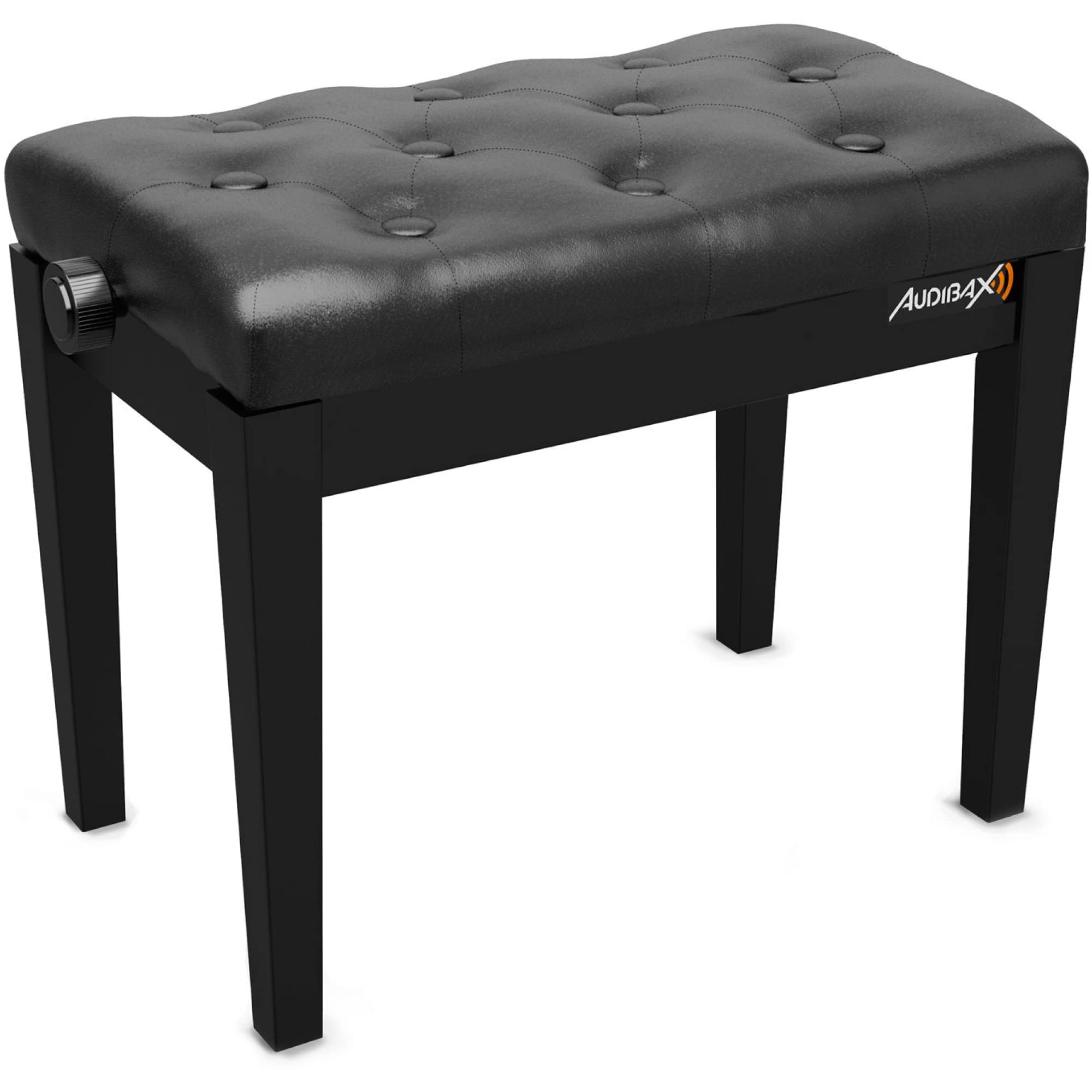Audibax KB500B Banco para Piano/Teclado Ajustable Regulable. Acolchado. Negro