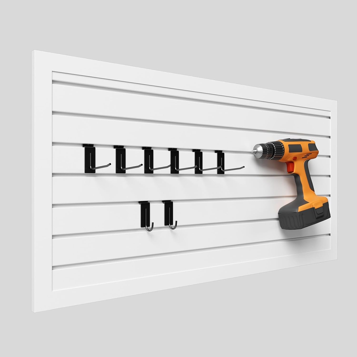 Slatwall Panel Garage Wall Organizer with Hooks