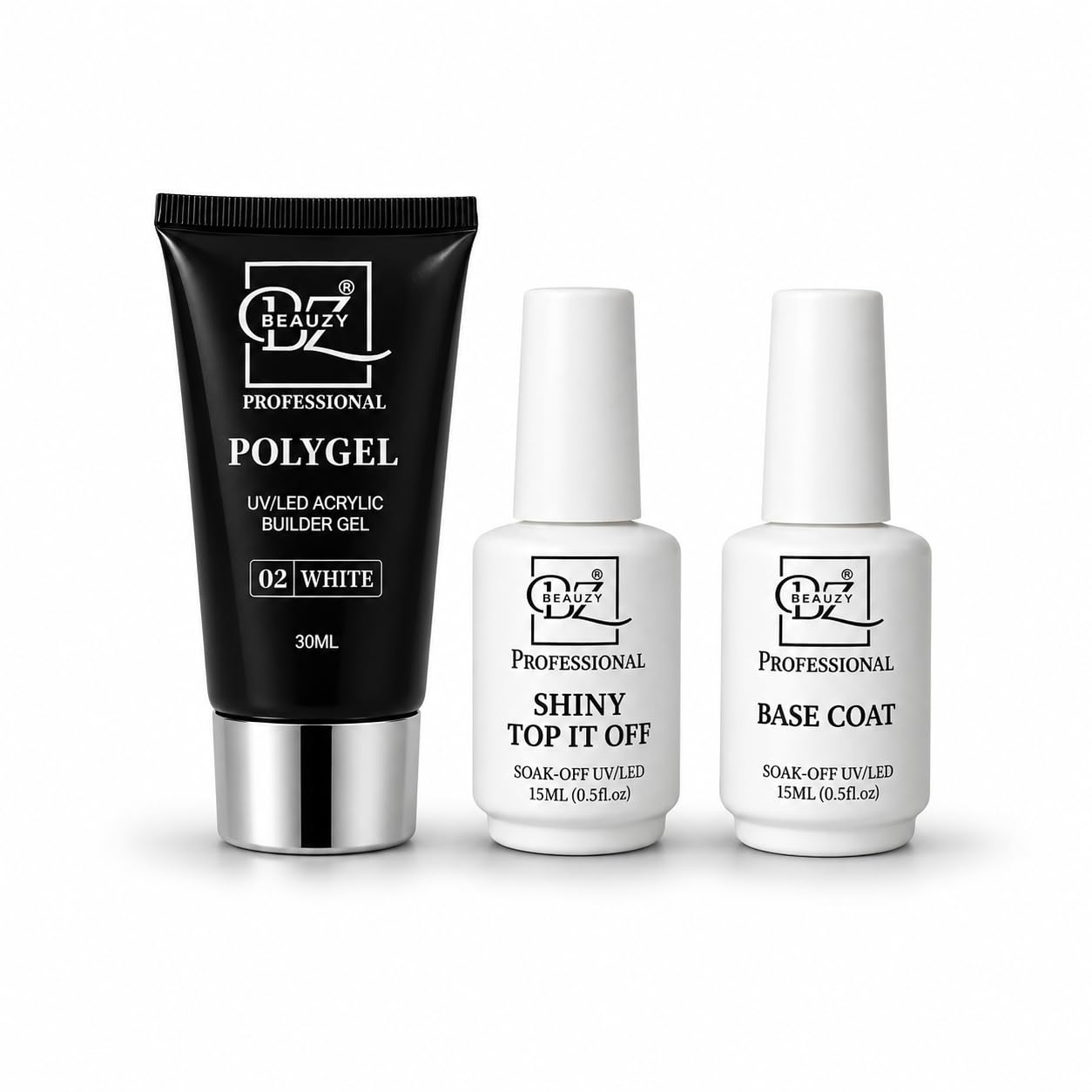 Poly Gel Nail Extension Kit with Slip Solution, Base Coat, Top Coat, Primer & Dehydrator | UV/LED Nail Extension Gel for Salon Nail Art (White, Polygel & Top+Base)-image-27