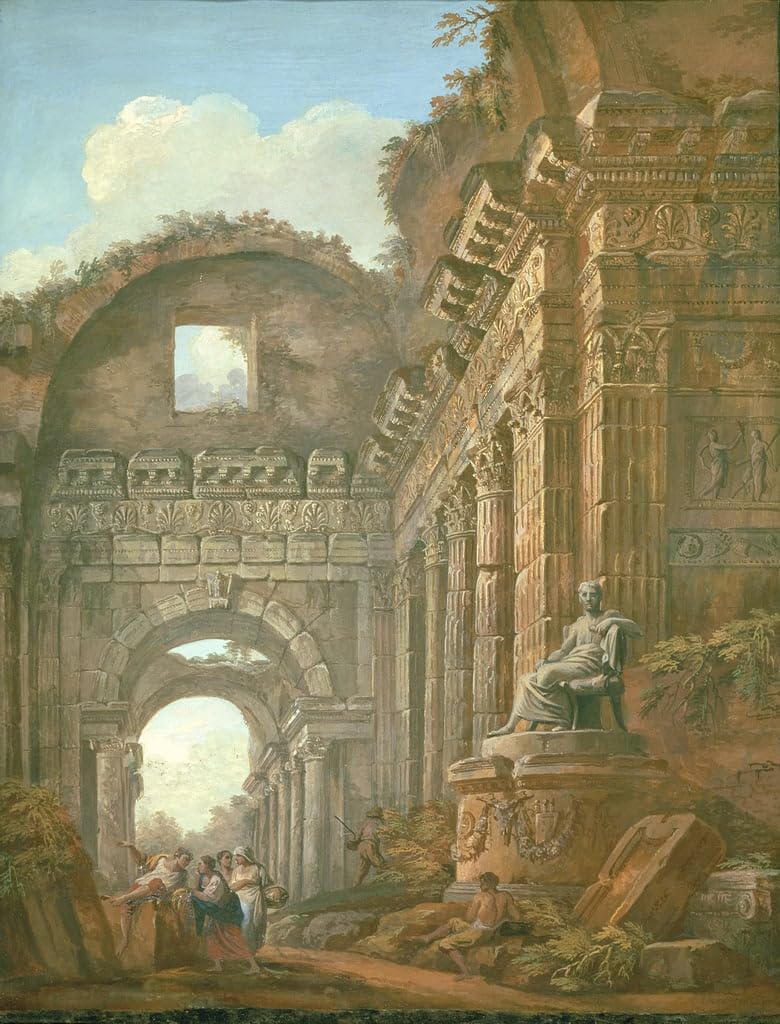 Ruines architecturales par Charles Louis Cleric affiche impression