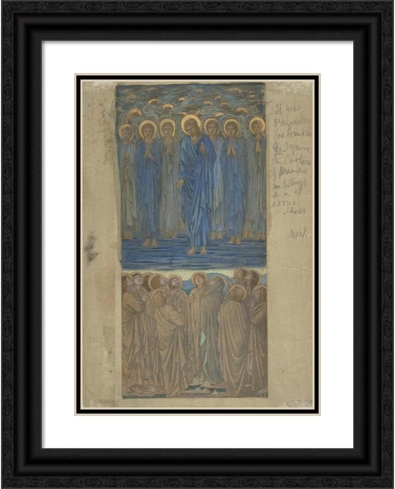ArtDirect Sir Edward Coley Burne-Jones 14x18 Black Ornate Frame and Double Matted Museum Art Print Titled: Ascension of Christ (ca. 1875-84)