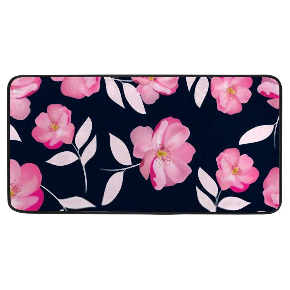 Tapis de cuisine antidérapant floral 100x50 cm, créez une ambiance chaleureuse devant l'évier