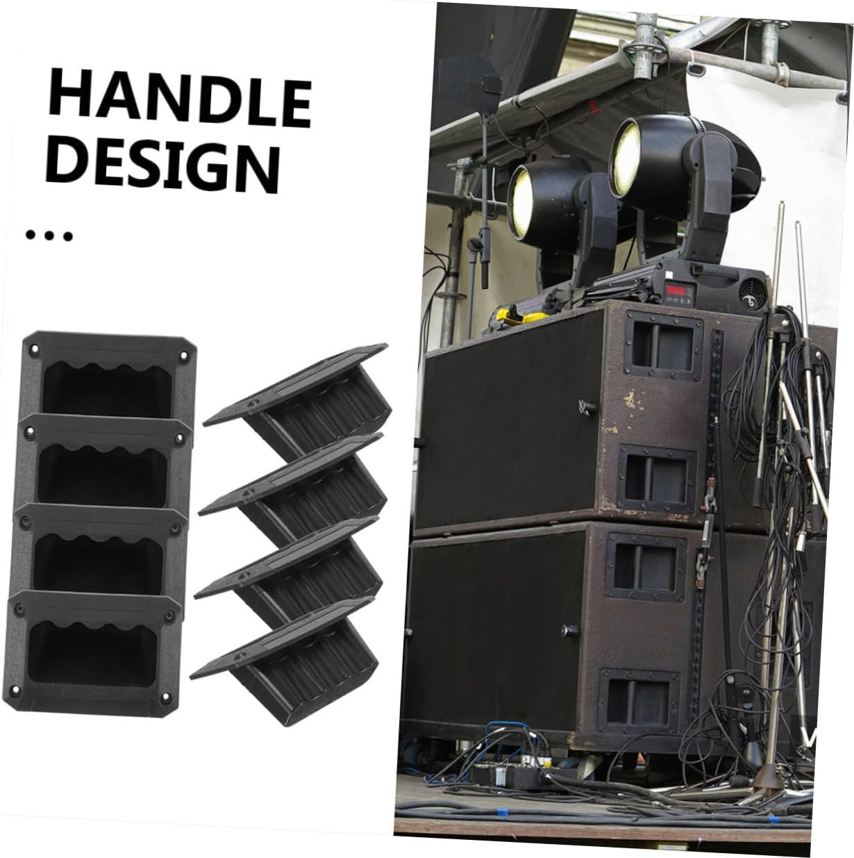 DOITOOL 48pcs Small Plastic Side Handles for Audio Speakers and Lightweight Speaker Accessories Easy to Install for Stage Use