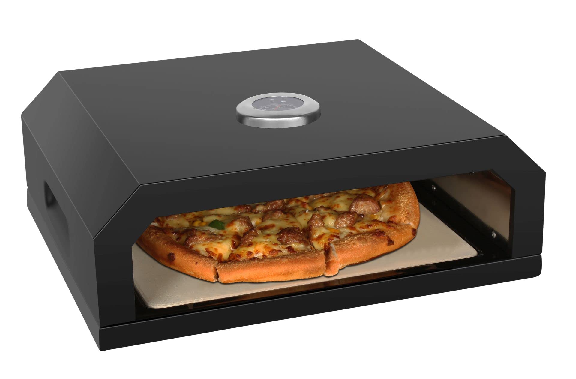 El Fuego Pizzaaufsatz mit Thermometer für Gas, Holzkohle, Elektro Grill