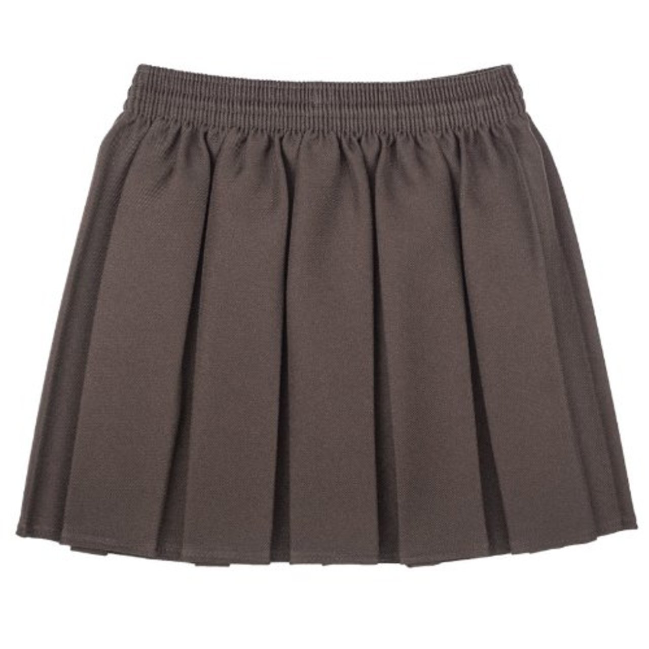 Girls School Uniform Box Pleated Elastic Skirt Brown Size 8-9 Years